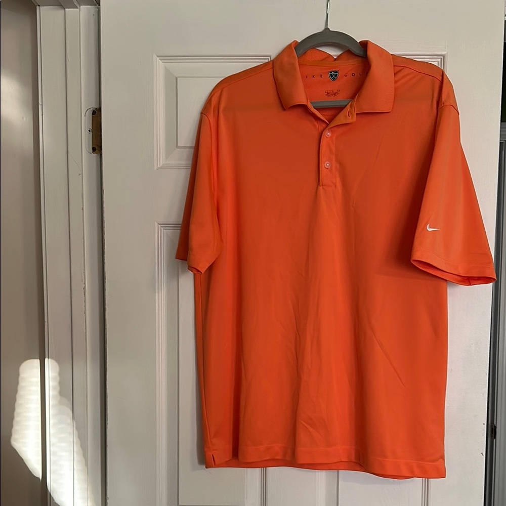 Nike Men's Orange Polo Shirt